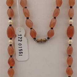 Vintage Czech necklace opaline brown pearl glass beads