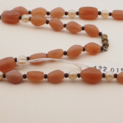 Vintage Czech necklace opaline brown pearl glass beads