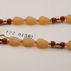 Vintage Czech necklace frost topaz brown glass beads