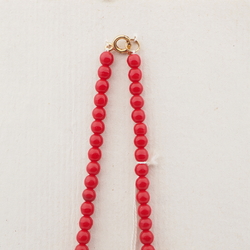Vintage Czech necklace red coral tribal style glass beads 