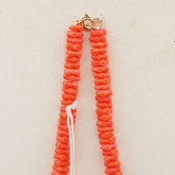 Vintage Czech necklace coral orange tribal style glass beads 