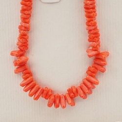 Vintage Czech necklace coral orange tribal style glass beads 