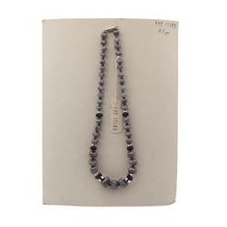 Vintage Czech necklace marble nugget glass beads 16"
