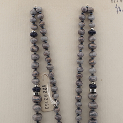 Vintage Czech necklace marble nugget glass beads 28"