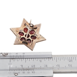 Antique Victorian Bohemian Garnet Star Brooch 1850-1900 s