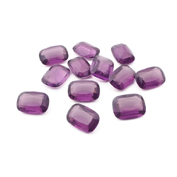 Lot (12) Czech vintage rectangle purple amethyst glass rhinestones 16mm