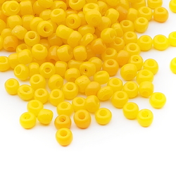 Lot (600) Vintage Czech yellow rondelle glass seed beads