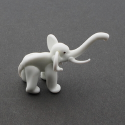 Czech art glass lampwork white elephant figurine ornament