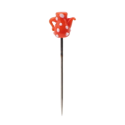 Vintage Czech lampwork red glass teapot hat pin