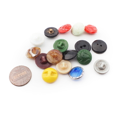 Lot (17) vintage Czech 1930's assorted small glass buttons 