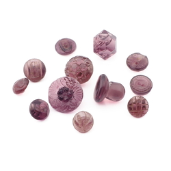 Lot (11) Czech 1930's Vintage cranberry pink glass buttons