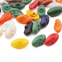 Lot (57) vintage Deco Czech oval glass buttons 