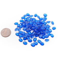 Lot (100) Czech vintage sapphire blue oval glass rhinestones 8x6mm