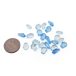 Lot (23) Czech vintage blue hexagon heptagon glass rhinestones 9/10mm