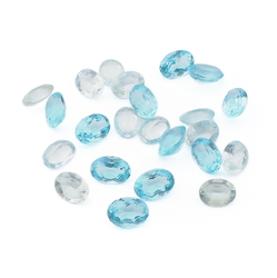 Lot (23) Czech vintage clear blue oval glass rhinestones 9/10mm