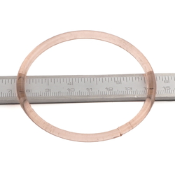 Large antique Czech rosaline pink glass bangle hoop ring 73mm
