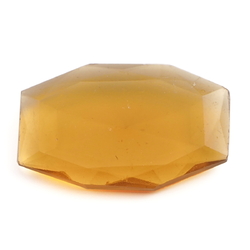 Large Czech vintage octagon faceted topaz glass rhinestone 37x23mm