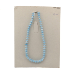 Vintage Czech necklace blue marble rondelle flower glass beads 