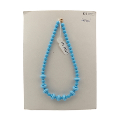 Vintage Czech necklace blue round rondelle glass beads 