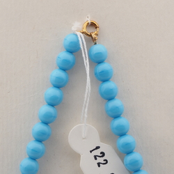 Vintage Czech necklace blue round rondelle glass beads 
