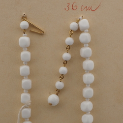 Vintage Czech necklace white round cube glass beads 