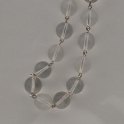 Vintage Czech link necklace element clear round glass beads