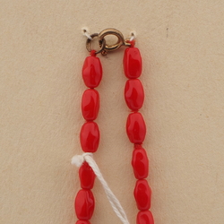 Vintage Czech necklace red twist rectangle glass beads