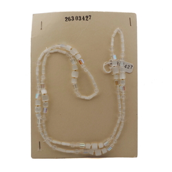 Vintage Czech necklace satin atlas frost AB glass beads