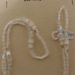 Vintage Czech necklace satin atlas frost AB glass beads