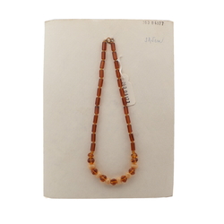 Vintage Czech necklace beige topaz glass beads 