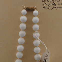 Vintage Czech choker necklace white gold glass beads