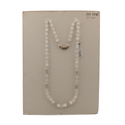 Vintage Czech necklace satin atlas frost clear glass beads