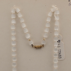 Vintage Czech necklace satin atlas frost clear glass beads