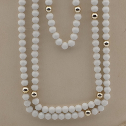 Vintage Czech necklace element glasses holder white gold glass beads
