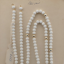 Vintage Czech necklace element glasses holder white gold glass beads