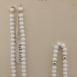 Vintage Czech necklace element glasses holder white gold glass beads 30"