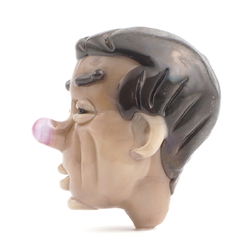 Vintage Czech lampwork glass marionette puppet figurine mans head 
