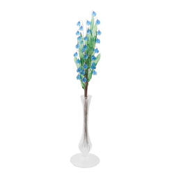 Czech lampwork glass bead bluebell flowers stem ornament