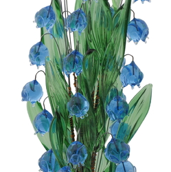 Czech lampwork glass bead bluebell flowers stem ornament