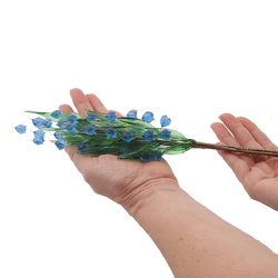Czech lampwork glass bead bluebell flowers stem ornament
