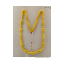 Vintage Czech necklace yellow rondelle flower cone glass beads 