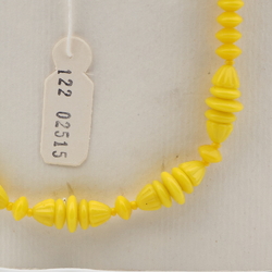 Vintage Czech necklace yellow rondelle flower cone glass beads 