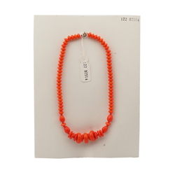 Vintage Czech necklace orange rondelle teardrop melon glass beads 
