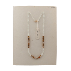 Vintage Czech necklace clear topaz vitrail pentagon rondelle glass beads