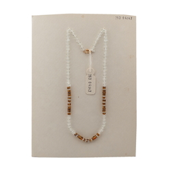 Vintage Czech necklace clear topaz vitrail pentagon rondelle glass beads