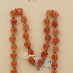 Vintage Czech necklace beige topaz opaline glass beads