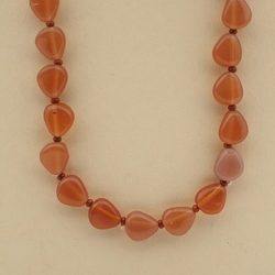 Vintage Czech necklace beige topaz opaline glass beads