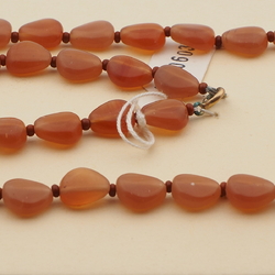 Vintage Czech necklace beige topaz opaline glass beads