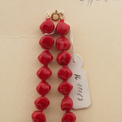 Vintage Czech necklace red nugget glass beads