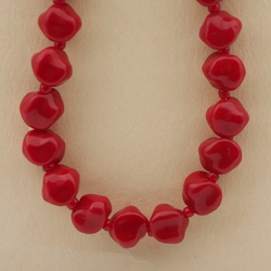 Vintage Czech necklace red nugget glass beads